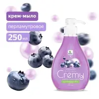 Крем-мыло жидкое с перламутром "Cremy" черника в йогурте с дозатором 250 мл. Clean&Green CG8409