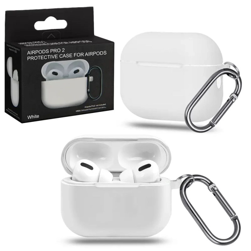 Чехол APods Pro 2 с карабином №11 white