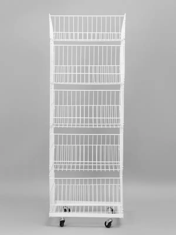 Накопитель разборный на колесах, 5 корзин, 50&times;43&times;147, белый