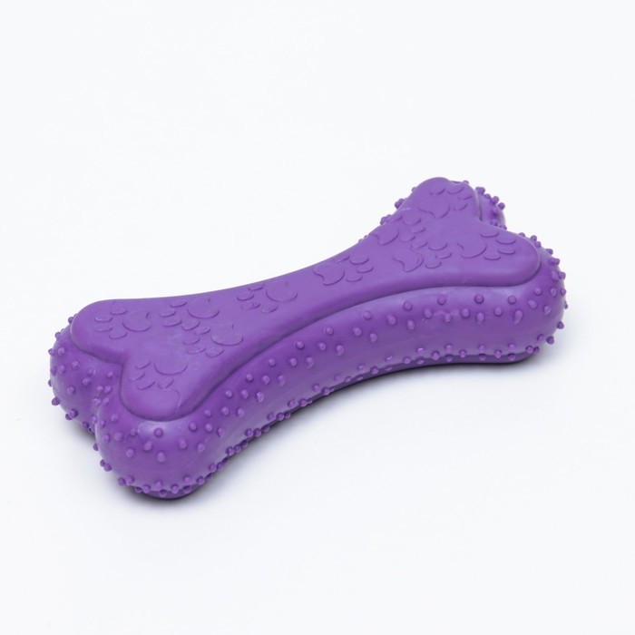 Игрушка жевательная Игрушка жевательная "Объемная кость с лапками", TPR, 12 см, фиолетовая