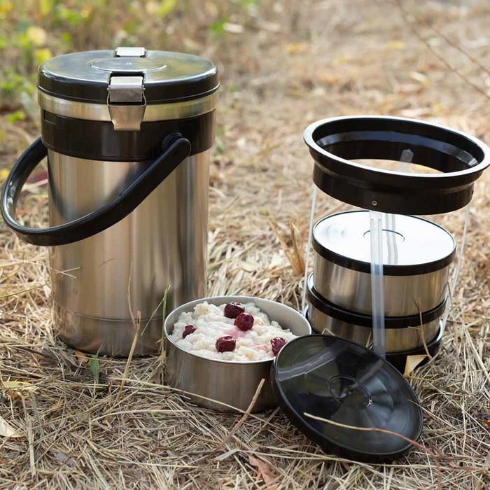 Термос для еды "Амет. Экспресс" 1с2391, 1.8 л, (3 контейнера × 0.6 л), 74 °С, 6 ч