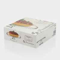 Подставка для торта Paşabah&ccedil;e Patisserie, d=28 см, на ножке, стекло, прозрачная