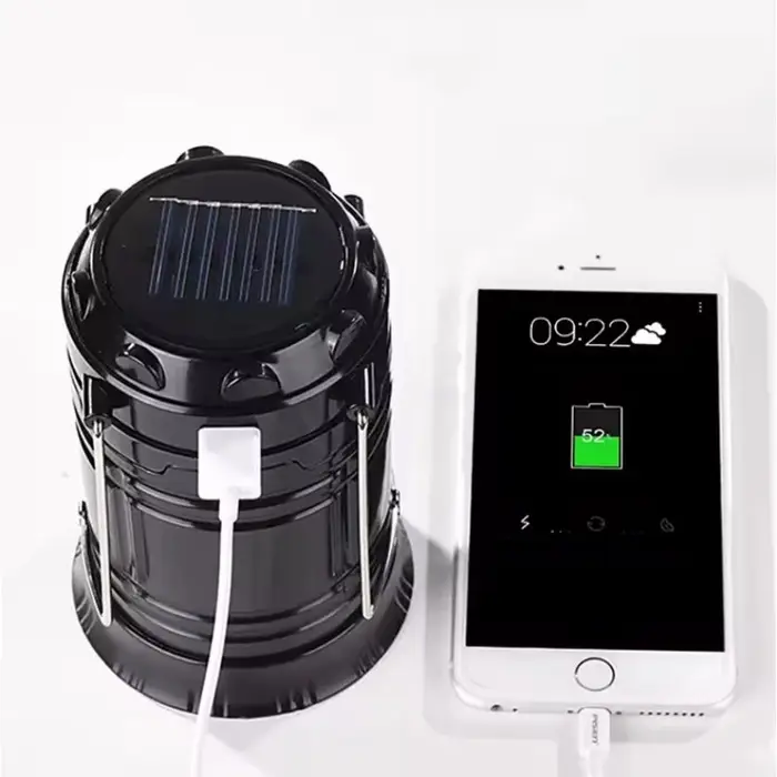Фонарь кемпинговый аккумуляторный &laquo;Мастер К&raquo;, 1800 мАч, 7 LED, солнечная батарея, чёрный