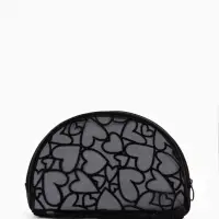 Косметичка дор Сердца 22*4*15, отд на молнии,  черный