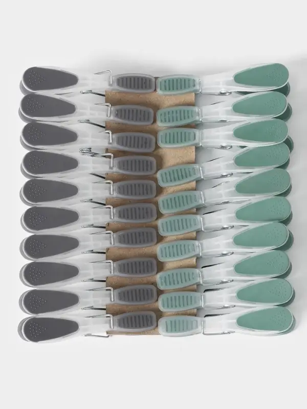 Набор прищепок бельевых Доляна, 20 шт., пластик, 8.4&times;1.6 см, серо-зелёный