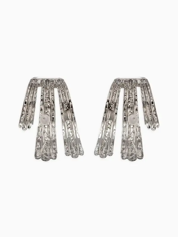 Серьги металл &laquo;Трио&raquo;, объёмные, цвет серебро