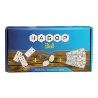 Настольные игры 3 в 1: лото, шашки, домино