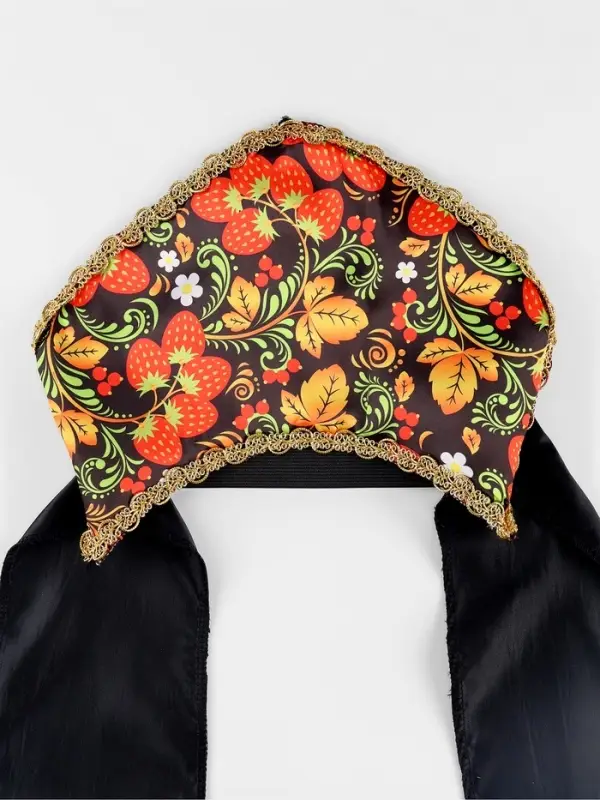 Карнавальный кокошник  Карнавальный кокошник "Русские узоры" цвет черный