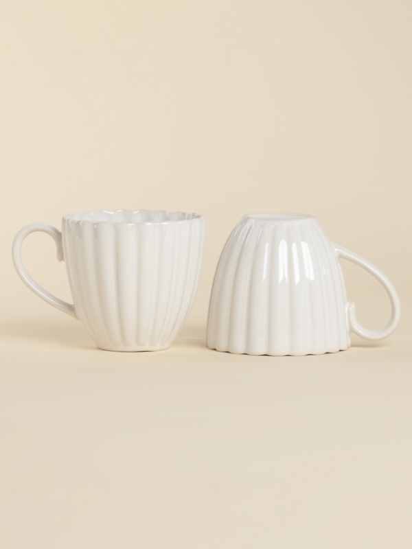 Набор кружек 2 шт  SL Home "Нимфея" 300 мл, цвет теплый белый