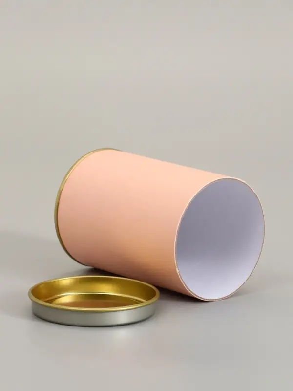 Тубус 73&times;110 мм (90 мм внутренняя высота), персиковая, металлическая крышка