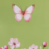 Пакет подарочный ламинированный "Цветы и бабочка" 26 х 12 х 32 см