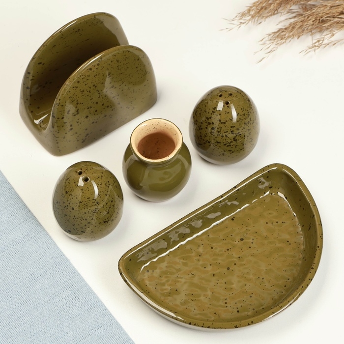 Набор для специй Набор для специй "Премиум Кватро" 5 предметов, зеленый