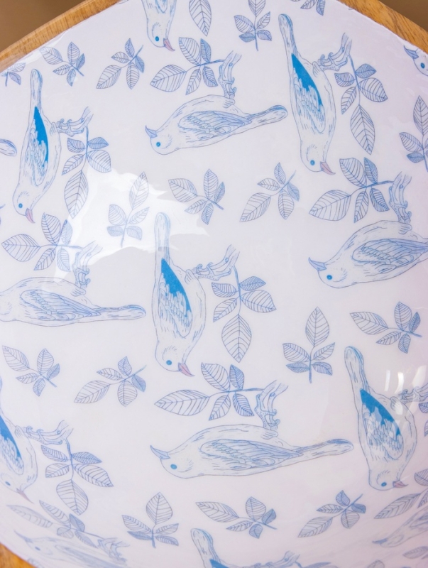 Салатник Салатник "Синие птицы" дерево манго 29х29х11 см