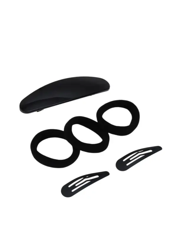 Набор для волос QF &laquo;Авиталь&raquo;, 3 резинки 6 см, заколка - автомат 9 см, 2 заколки 4.5 см, чёрный