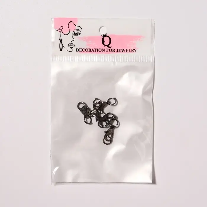 Замок карабин 10 мм, 5 шт. воронёная сталь