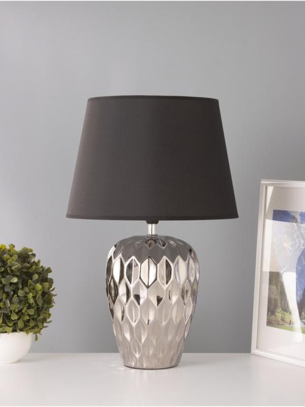 Настольная лампа Настольная лампа "Лерой" 1х15Вт Е14 серебро 30х30х45см