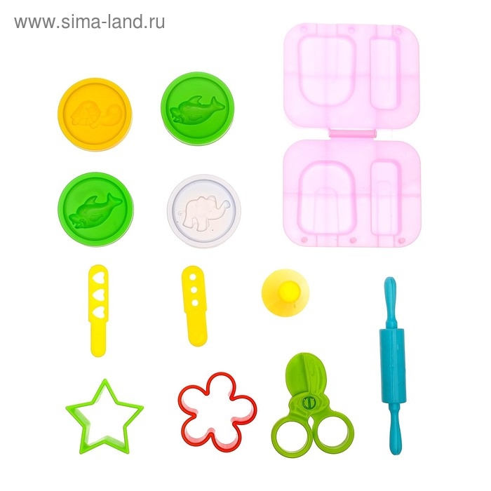 Набор для игры с пластилином «Лавка мороженого», 4 баночки пластилина, в пакете