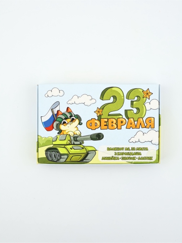 Подарочный набор 6 предметов Подарочный набор 6 предметов "С 23 февраля! Кот"