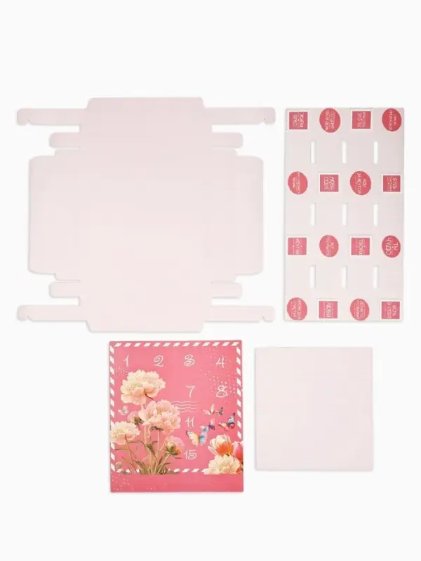 Коробка-адвент под 16 конфет, &laquo;Цветочная почта&raquo;, 19&times;19&times;2.5 см, кондитерская упаковка