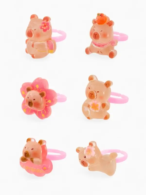 Кольцо «Выбражулька» капибара, форма МИКС, цветное, безразмерное Кольцо «Выбражулька» капибара, форма МИКС, цветное, безразмерное