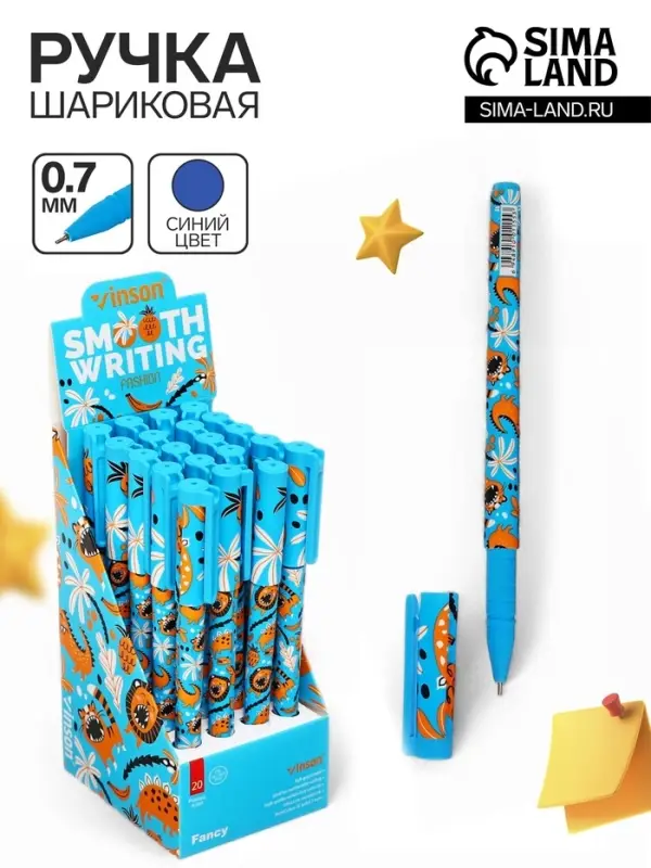 Ручка шариковая масляная 0.7 мм, корпус софттач с рисунком «Vinson» синяя Ручка шариковая масляная 0.7 мм, корпус софттач с рисунком «Vinson» синяя