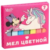 Мелки цветные школьные 7 шт. «Единорог» «Минни Маус и единорог»