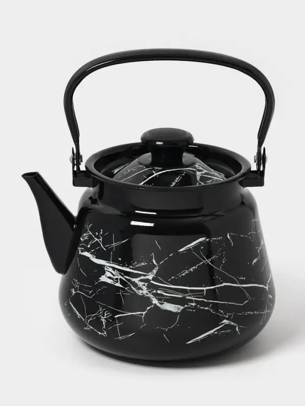 Чайник кон. с мет.р. 3,5л (черная)Черный мрамор Чайник кон. с мет.р. 3,5л (черная)Черный мрамор
