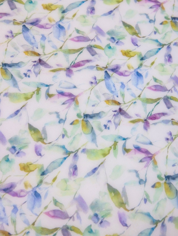 Поднос круглый с бортиками "Оттенки сирени" дерево манго 35х35х6,5 см