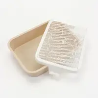 Туалет для кошек &laquo;Мур-мяу&raquo;, 33&times;25&times;7 см с сеткой, пластик, бежевый