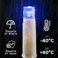 Гирлянда &laquo;Занавес&raquo; 2&times;3 м, IP65, УМС, белая нить каучук, 600 LED, свечение синее, 220 В