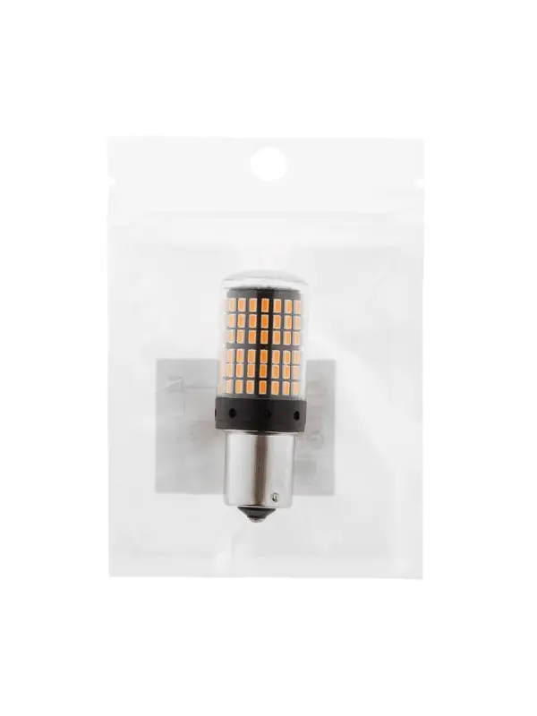 Автолампа светодиодная PY21W 1156, 144 SMD, 12 В, свет оранжевый