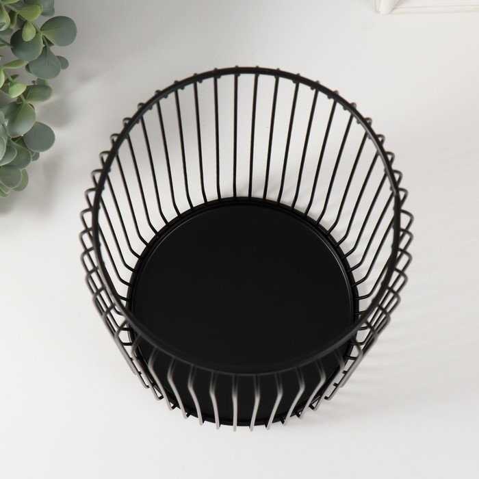 Подсвечник металл на 1 свечу до 13 см "Клетка" чёрный 16,5х16,5х22 см