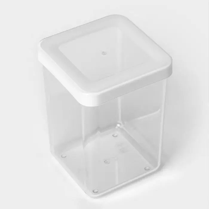 Ёмкость для хранения сыпучих продуктов IDEA &laquo;Степ&raquo;, 1 л, 10&times;14 см, пластик, крышка белая
