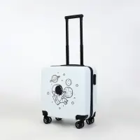 Чемодан детский на колёсах 39 л (S), на молнии, с кодовым замком, 4 колеса, белый