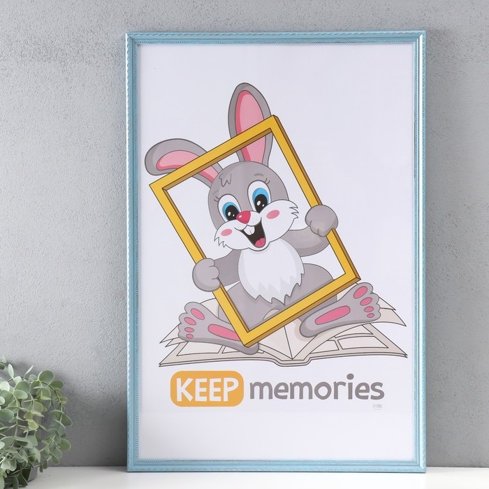 Фоторамка пластик Фоторамка пластик "Стиль голубой" 40х60 см, голубой