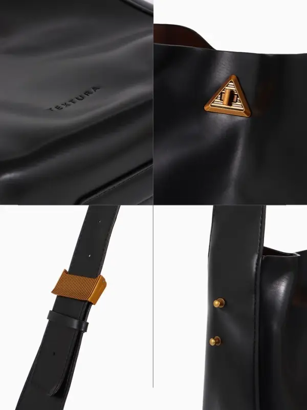 Сумка женская TEXTURA на винтовом замке, 24&times;11&times;24 см, чёрная