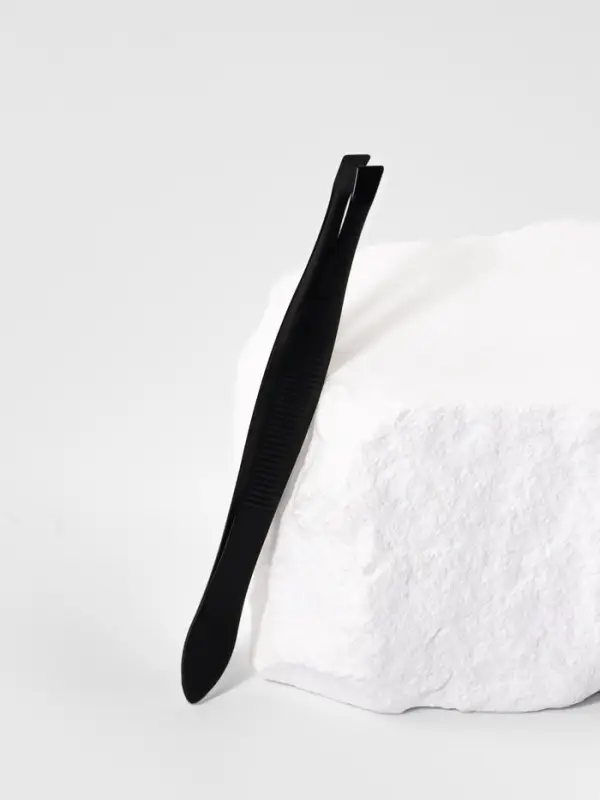 Пинцет скошенный, узкий, 8.5 см, чёрный