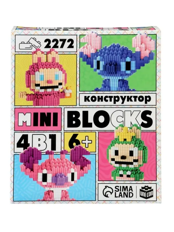 UNICON Конструктор  UNICON Конструктор "Mini Blocks. Веселые друзья", 4 в 1, 2272 деталей