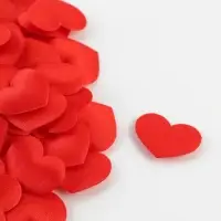 Сердечки декоративные, набор 100 шт., 2 см, красные