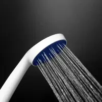 Лейка для душа ZEIN Z0210, 1 режим, пластик, белая, с, сини, вставка