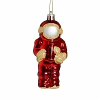 Ёлочные игрушки 4 шт. &laquo;Космонавт&raquo;, 4.5&times;10.5 см, красное