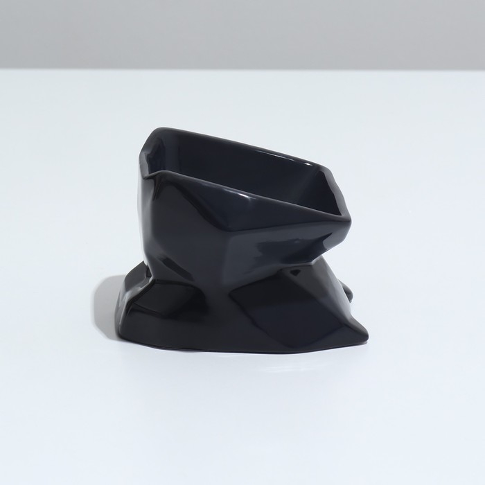 Миска фигурная  Миска фигурная "Ушки", 11 х 11,5 х 11 см, 250 мл,  чёрная