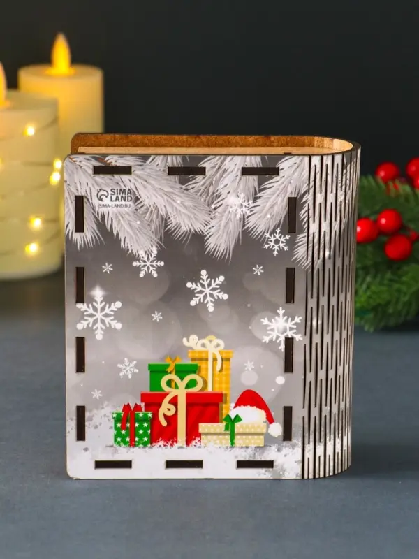 Новогодняя копилка-шкатулка "Пусть исполняются мечты" 14х12х5 см