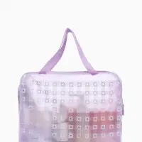 Косметичка - сумка на молнии, с ручками, для бассейна, с рисунком, фиолетовая
