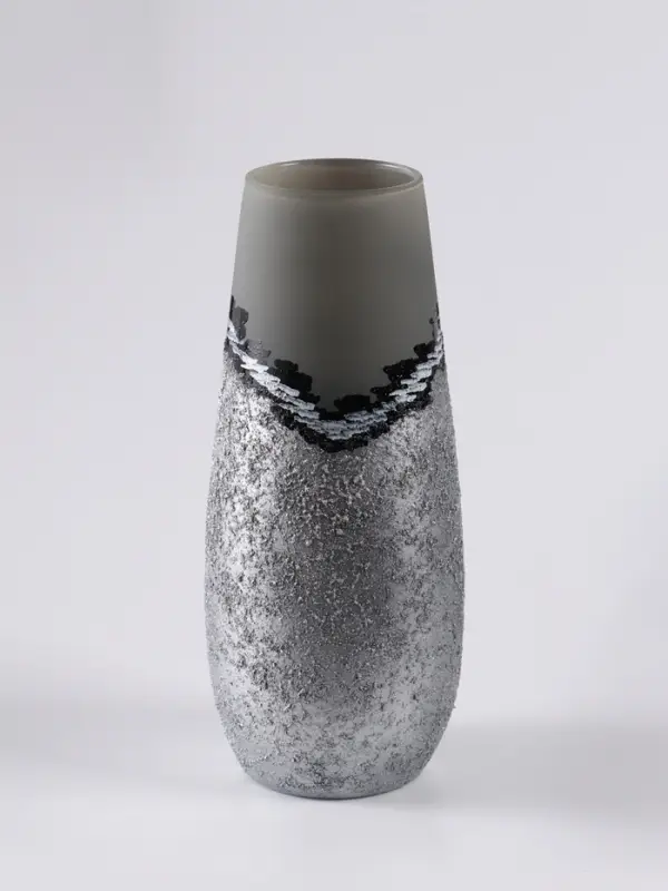 Ваза «Омега», h=26 см, стекло, светло-серая Ваза «Омега», h=26 см, стекло, светло-серая