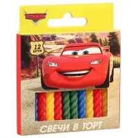 Свечи для торта витые «С Днем Рождения», 12 штук, Тачки Свечи для торта витые «С Днем Рождения», 12 штук, Тачки