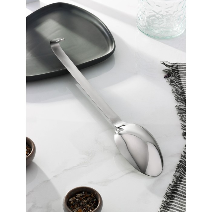 Ложка гарнирная из нержавеющей стали Доляна «Индия», 37×7 см, толщина 3 мм Ложка гарнирная из нержавеющей стали Доляна «Индия», 37×7 см, толщина 3 мм