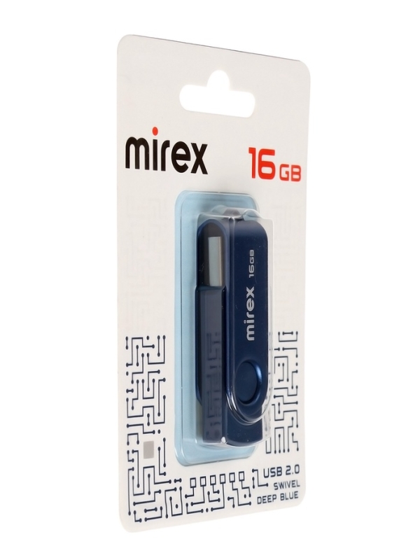 Флешка Mirex SWIVEL DEEP BLUE 16GB  (ecopack)