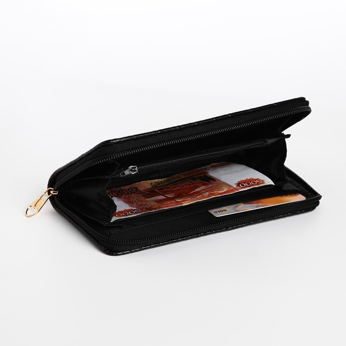 Кошелёк женский на молнии, цвет чёрный Кошелёк женский на молнии, цвет чёрный