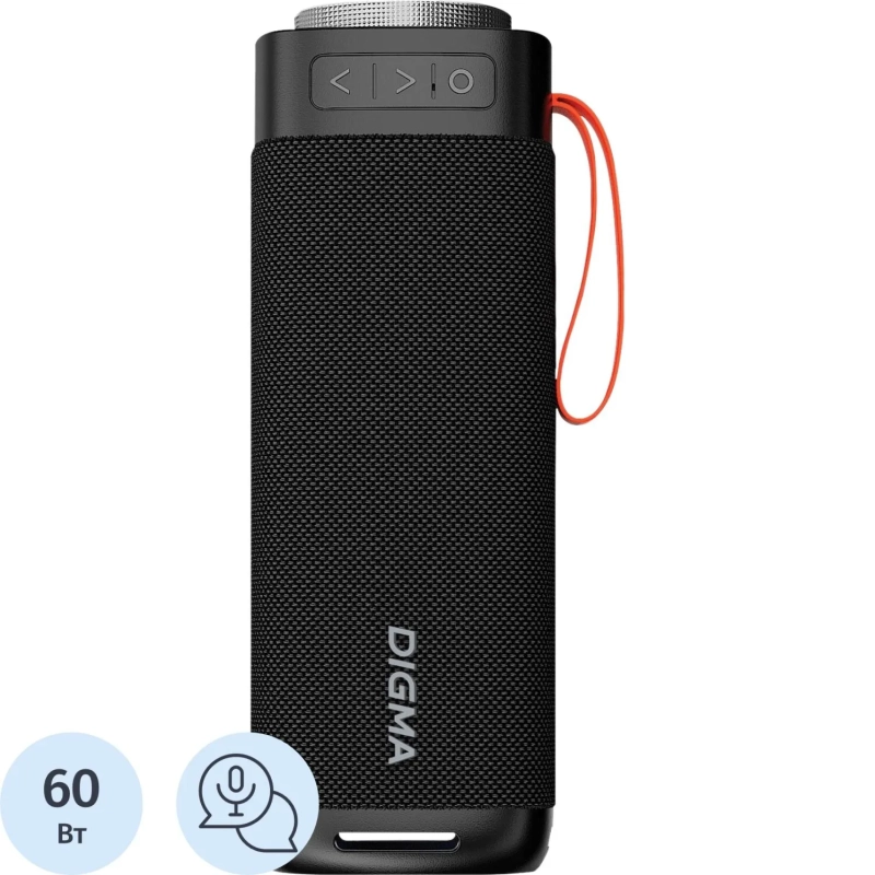 Акустическая система Digma D-PS1522 черный 60W 2.0 BT 10м 3000mAh (PS1522B)